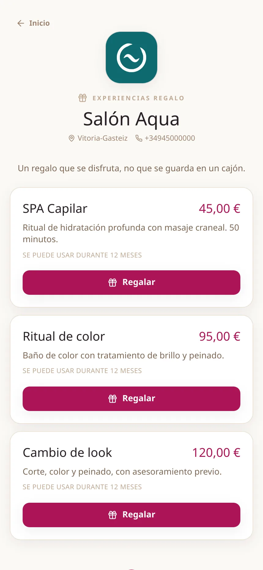 La tienda de experiencias regalo del Salón Aqua.